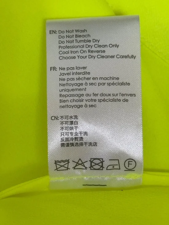 Bow Neck-Scarf Satin Crepe Shirt in Neon Yellow by Alex Perry - Picture 8 of 9